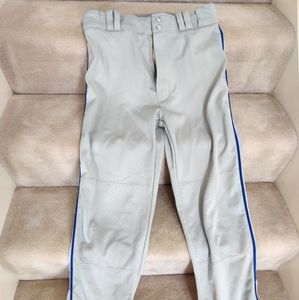 Gray baseball pants - blue piping